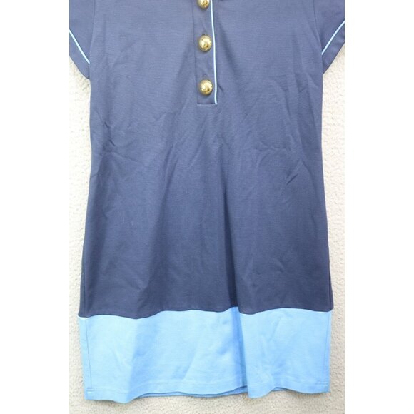 Sail to Sable Cap Sleeve Nautical Dress-Small-Big Gold Buttons-Preppy - Picture 2 of 9